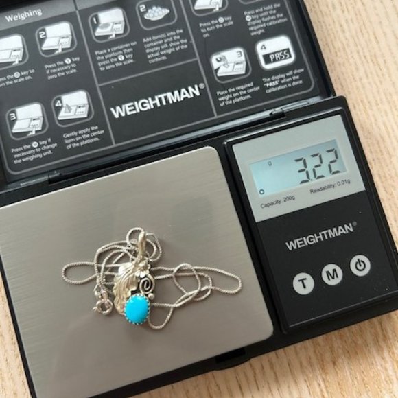 925 Sterling Silver Etched Leaf Blue Stone Pendant NECKLACE - Picture 8 of 8